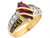 Gold 15 Anos Quiceanera Birthstone Ring (JL# R6353)