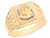 Two Tone Real Gold Jesus Christian Religious Fancy Mens Ring (JL# R6337)