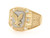 Two Tone Real Gold CZ Dollar Money Fancy Mens Ring (JL# R6333)