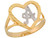 Two Tone Gold 1.36cm Fancy Script Letter Y Beautiful Heart Initial Ring (JL# R6124)