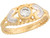 Two Tone Gold Simulated Birthstone Simply Elegant Baby Ring (JL# R5830)
