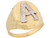 Two Tone Real Gold Diamond Cut Large Letter Y Initial Mens Ring (JL# R5708)