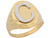 Two Tone Real Gold Diamond Cut Large Letter Y Initial Mens Ring (JL# R5708)