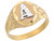 Two Tone Gold Diamond Cut Letter Y Checkered Design 1.2cm Initial Ring (JL# R5642)