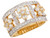 Natural White Topaz Flowery Wide Band Ladies Ring (SKU# R5604)