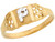 Two Tone Real Gold Diamond Cut Design Letter P Initial Band Ring (JL# R5588)