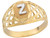 Two Tone Gold Diamond Cut Filigree Design Letter Z Initial Ring (JL# R5572)