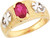 Two Tone Real Gold Birthstone Lovely Baby Ring (JL# R5472)