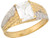 Two Tone Real Gold Sparkling Simulated Birthstone Baby Ring (JL# R5465)