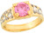 Two Toned Gold 1ct Pink CZ Round Dainty Etched Band Baby Ring (JL# R5435)