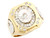 2 Tone Real Solid Gold Oval Sparkling Designer Mens Ring (JL# R5308)