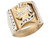 Two Tone Solid Real Gold Stallion Horse Mens Ring (JL# R5297)