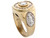 Two Tone Real Gold Virgin Mary Guadalupe on The Sides CZ Mens Ring (JL# R5295)
