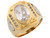 Two Tone Gold CZ Accent Ornate Mens Ring (JL# R5132)