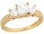 Real Gold Beautiful Ladies Three Stone Square CZ Anniversary Ring (JL# R5083)