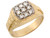 Two Toned Real Gold White Square CZ Cluster Ring (JL# R5025)