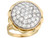 Real Gold Rhodium Accented CZ Eye Caching Cluster Womens Big Ring (JL# R4819)