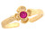 Yellow Real Gold Blue CZ Flower Cute Fun Womens Toe Ring (JL# H4625)