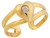 Yellow Real Gold Red CZ Heart Ladies Toe Ring (JL# H4621)