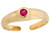 Yellow Real Gold Red Solitaire CZ Sleek Ladies Toe Ring (JL# H4619)