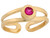 Yellow Real Gold Red CZ Modern Sleek Ladies Toe Ring (JL# H4617)