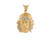 Two Tone Gold 3.7cm Face of Jesus Religious Charm Pendant (JL# P4409)