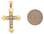 Real Gold Accents Elegant Christian Cross 3.7cm Charm Pendant (JL# P4340)