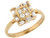 Yellow Real Gold Square Stylish Engagement Womens Ring (JL# R4199)