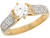 Two Toned Real Gold Solitaire Engagement Womens Ring (JL# R4045)