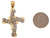 Two Toned Gold Accents Ribbon Stylish Cross 3.9cm Pendant (JL# P3995)