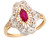 Two-Tone Gold Vintage Estate Style Ring with CZ (JL# R3874)