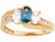 Gold and CZ Three Stone Ring with Accents (JL# R3872)