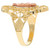 Three Tone Real Gold Our Lady of Guadalupe Filigree Religious Ring (JL# R3722)