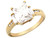 Two Tone Gold Stunning Round and Baguette CZ Ladies Ring (JL# R3643)