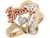 Multi-tone Yellow White and 15 Anos Heart CZ Ring (JL# R3630)