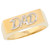 Two Tone Real Solid Gold Dad High Polished Mens Ring (SKU# R3591)