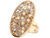 2 Tone Real Gold Oval Filigree Diamond Cut Swirly Very Unique Ring (JL# R3584)