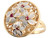 Two Tone Real Gold Round Filigree Flower Ring (JL# R3582)