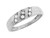 Mens Ring with Three Row Round Cut CZ Pave Set Accents (JL# R3542)