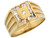 Mens Ring Round Center Stone with Square Cut Halo (JL# R3523)