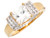 Two-Tone Gold Square CZ Engagement Ring with Pretty Pave Accents (JL# R3485)