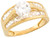 Two Row Round Cut CZ Engagement Ring with Baguettes (JL# R3380)