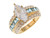 Two-tne Gold Marquise CZ Engagement Ring 3 Row Round and Baguette Accents (JL# R3334)