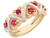 Solid Two Tone Gold Heart Band Ring Jewelery (JL# R3301)