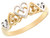 Two-Tone Gold Patterned Hearts Design Diamond Promise Ring (JL# R3255)