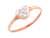 Solid Gold Diamond Love Heart Promise Ring Jewelry (JL# R3254)