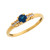 Round Cut Simulated Blue Sapphire White CZ Petite Ladies Ring (JL# R3230)
