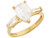 Pear Shaped CZ Engagement Ring with Side Baguettes (JL# R3187)