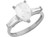 Pear Shaped CZ Engagement Ring with Side Baguettes (JL# R3187)