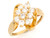 Round CZ Fancy Cluster Ring with Side Twist Design (JL# R3181)